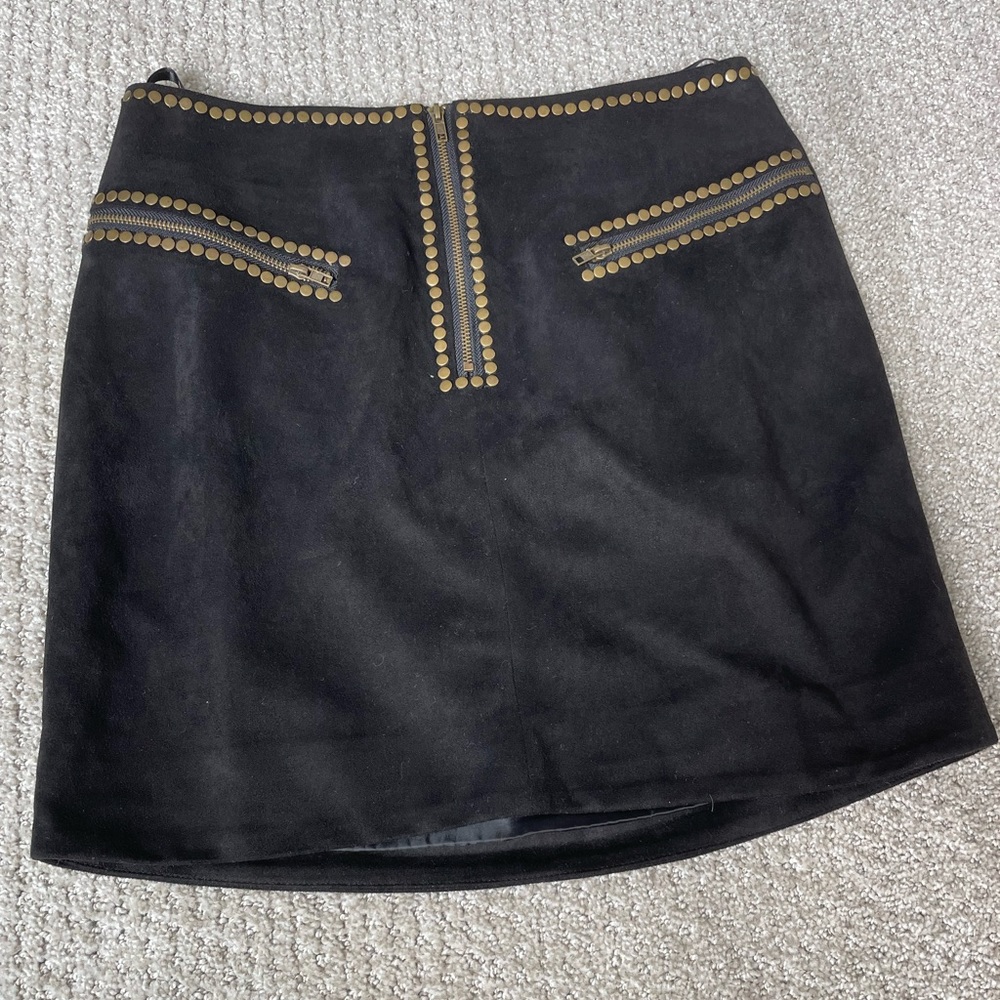 Black studded suede skirt- size small